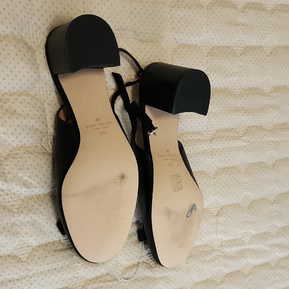 Kate Spade Black Slingback Heels with Bow